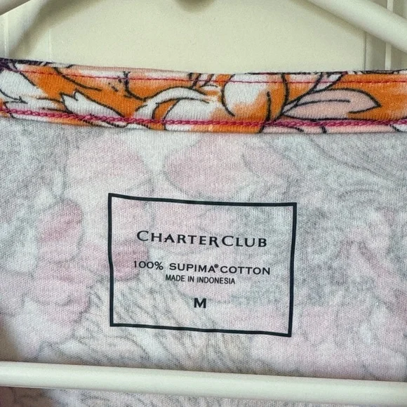 Charter Club Pink and Orange Floral Long Sleeve Top - Picture 2 of 7
